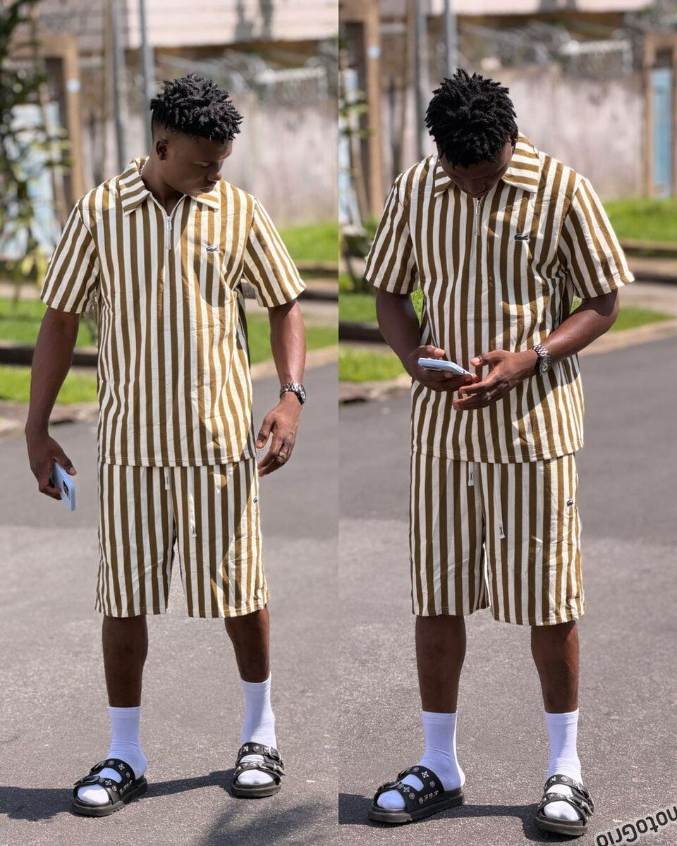 Short rayé tendance homme