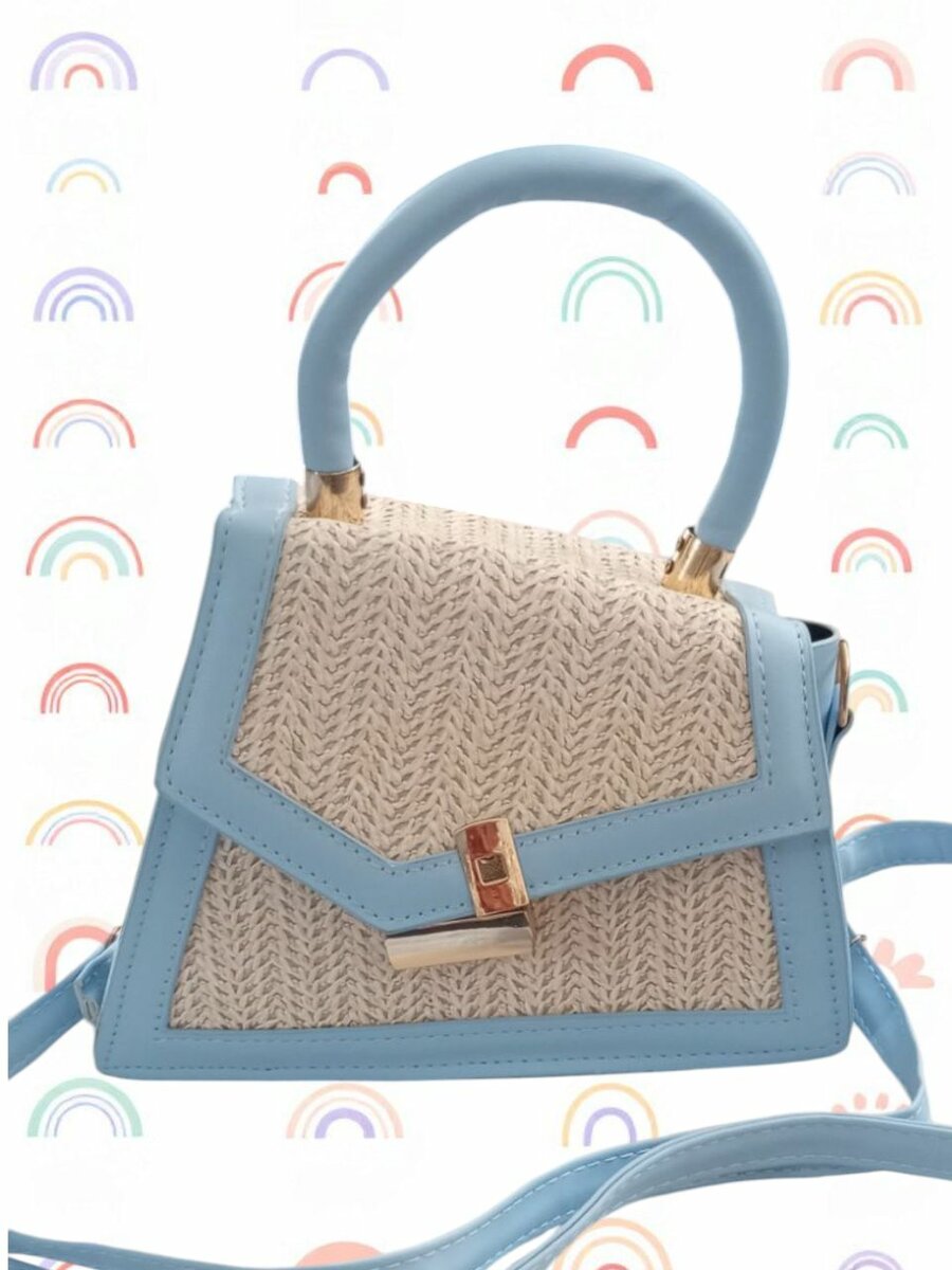 Sac à main en paille coloré