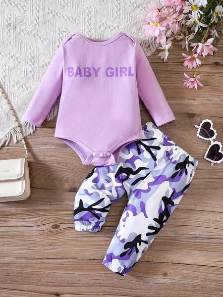 Ensemble fille bébé violet