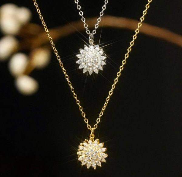Beautiful Rotating Sunflower Necklaces for sale