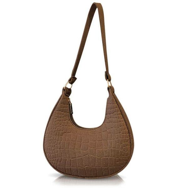 Sac à main croco marron