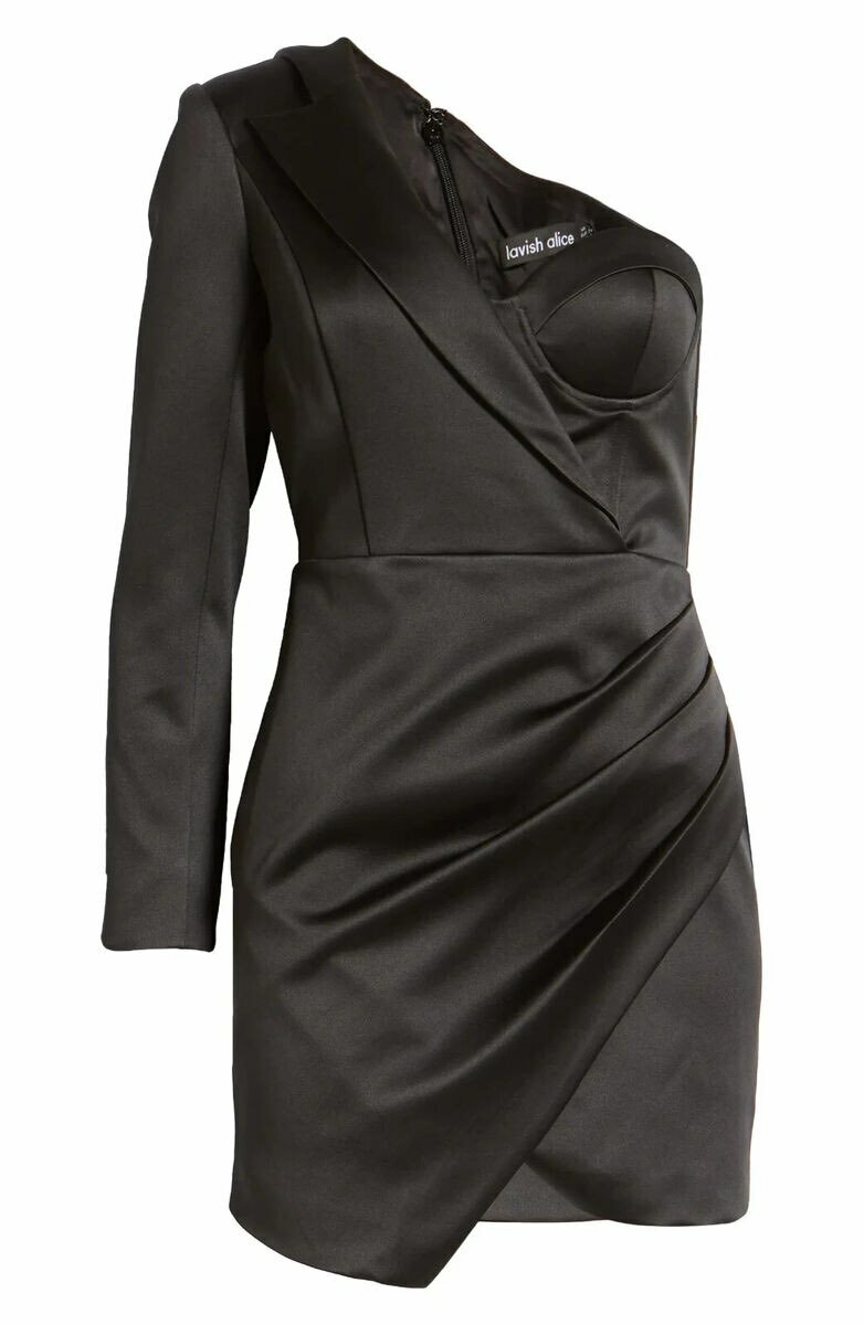 One-Shoulder One Sleeve Dress