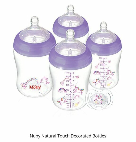 NUBY 4pk Decorated bottle set