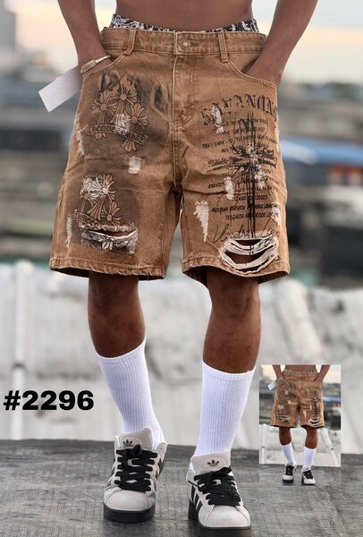 Shorts en denim imprimés tendance