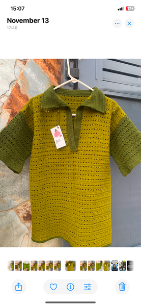 Male crocheted dress up shirts