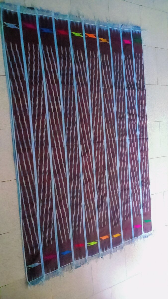 Tapis en coton rayé coloré