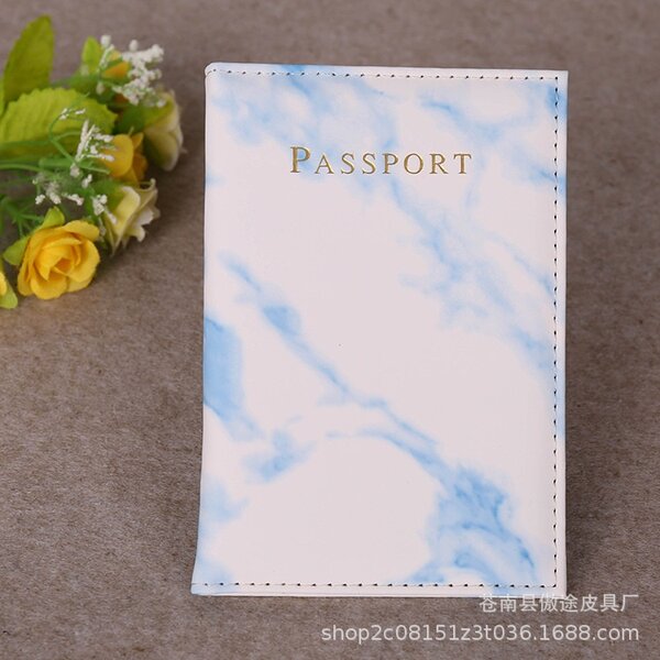 Étui passeport Marbre Bleu