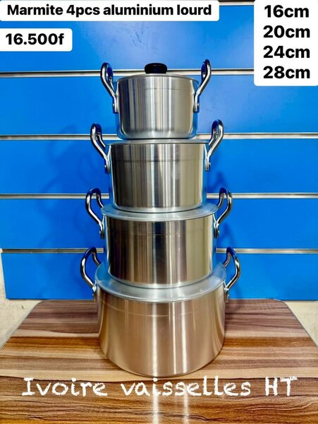 Batterie de Marmites 4pcs Aluminium