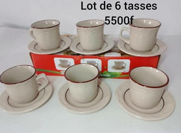 Lot de 6 tasses colorées