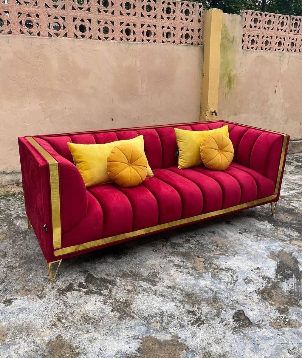 3 Seater with gold outline