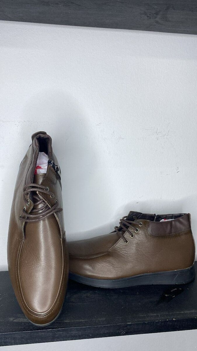 Bottes en cuir marron homme