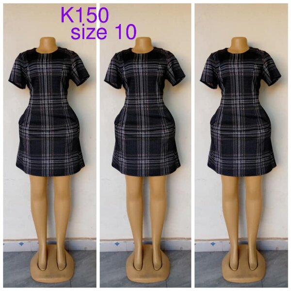 Dress black with gray check size 10
