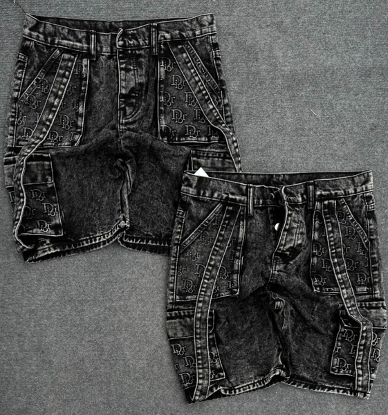 Short en jean noir homme