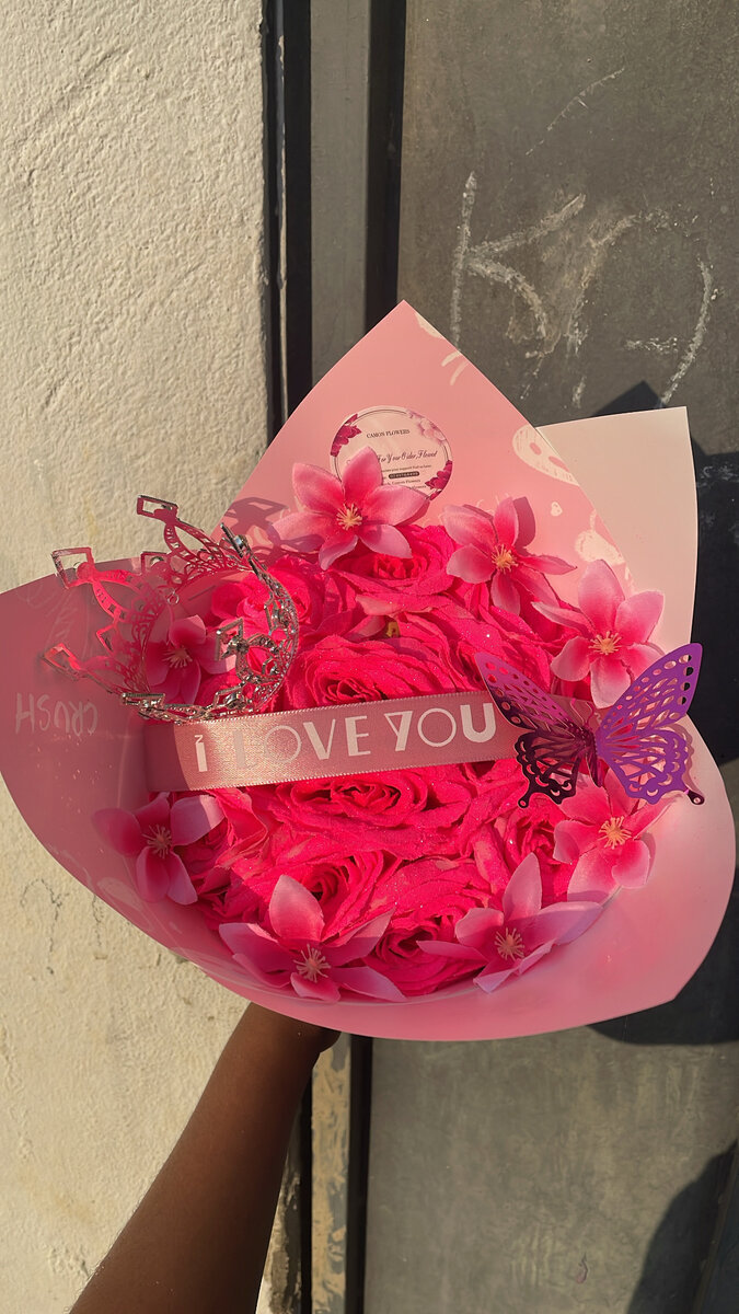 Bouquet de roses roses