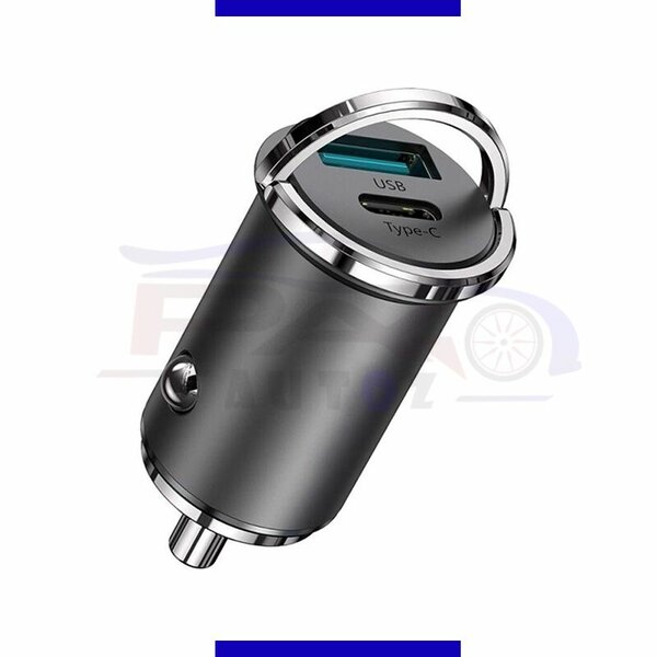 MINI 2-in-1 Fast Car Charger: Quick Charge with Type-C + USB