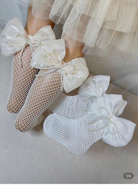 Chaussettes filets avec nœud élégant