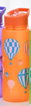 Balloon Design Water Bottle with Measurement Marker & Straw Flip Top Lid