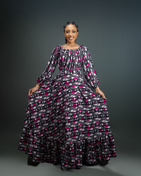 Robe longue imprimée africain