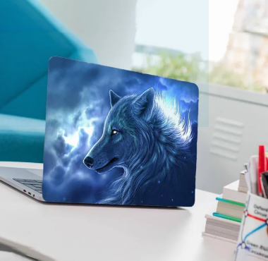 White Wolf Laptop Back Skin-Laptop Skin Vinyl Sticker Decal, 13 13.3 14.6 15 15.4 15.6 inch Laptop Skin Sticker Cover For All Laptops