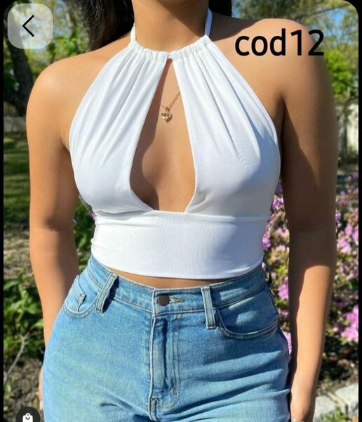 Haut dos nu blanc femme