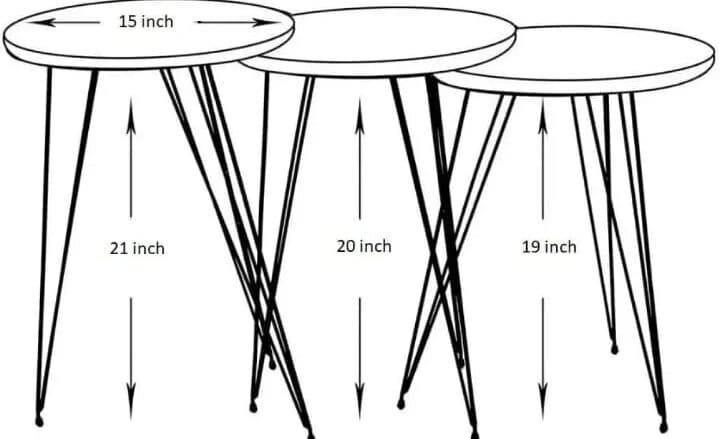 3pcs UV table marble look waterproof