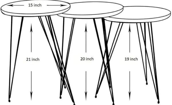 3pcs UV table marble look waterproof