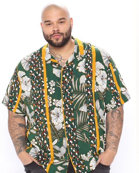Fashionnova Men Foral Shirt