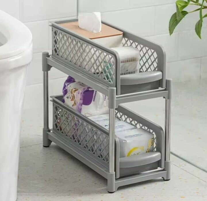 Étagère de rangement à 2 niveaux