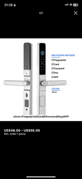 Smart Door Lock (Wi-Fi,App,Keys,Card,Fingerprint)