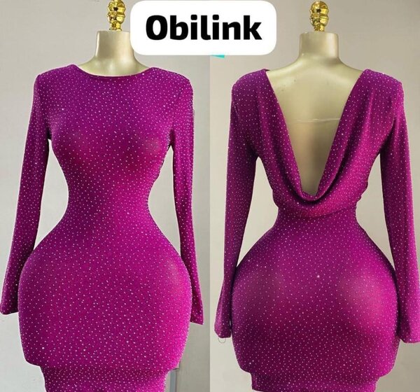 Robe soirée violette glamour