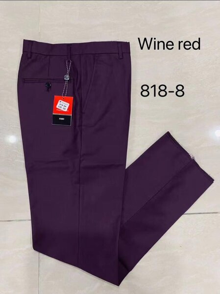 Pantalon Homme Rouge Vin Élégant