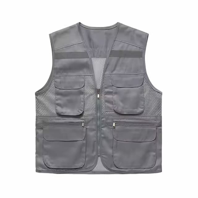 Gilet multipoches gris pratique
