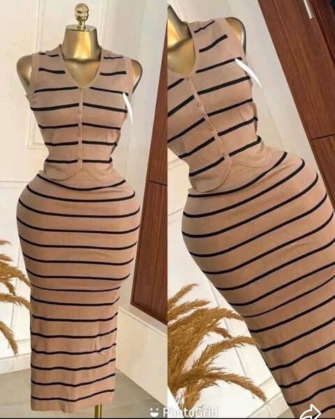 Robe Longue Rayée Élégante