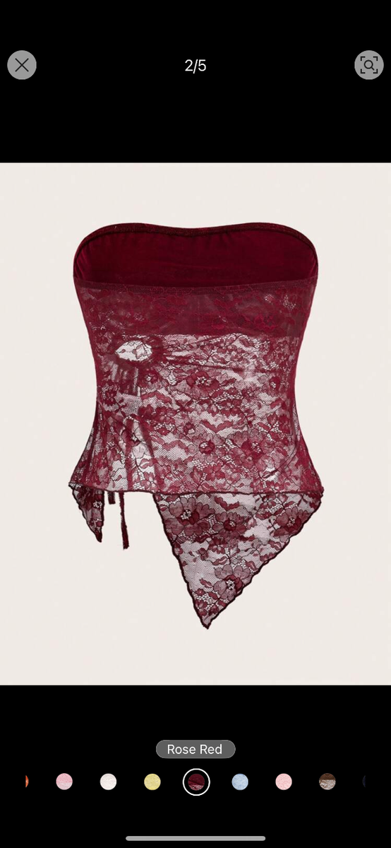 Sweet tie front lace tube top