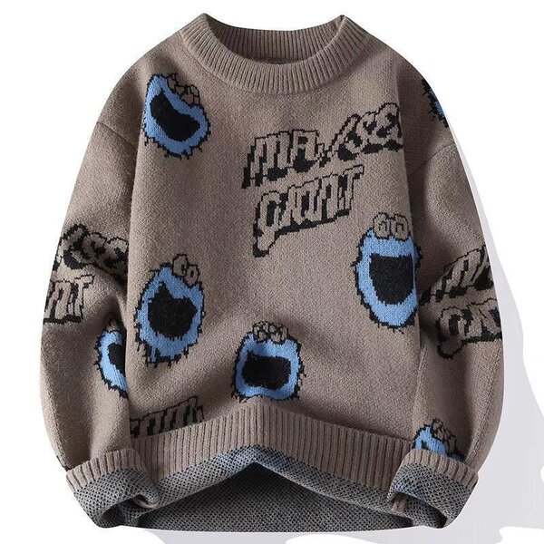 Pull en laine graphique unisexe