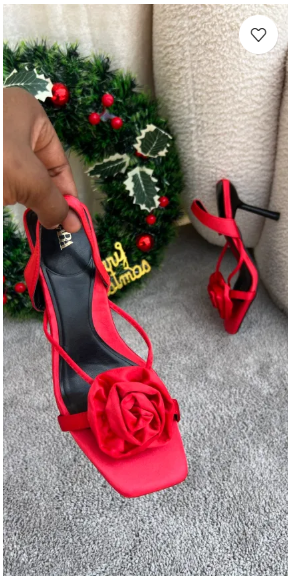 Christmas Red Sling Back floral Mid