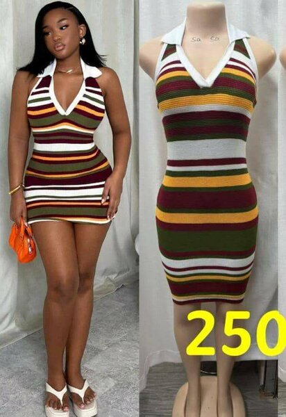 Robe rayée sans manches chic