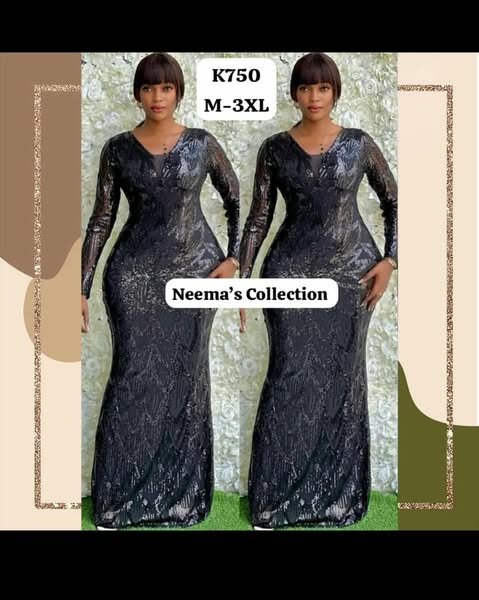 Women's long evening dress in   black