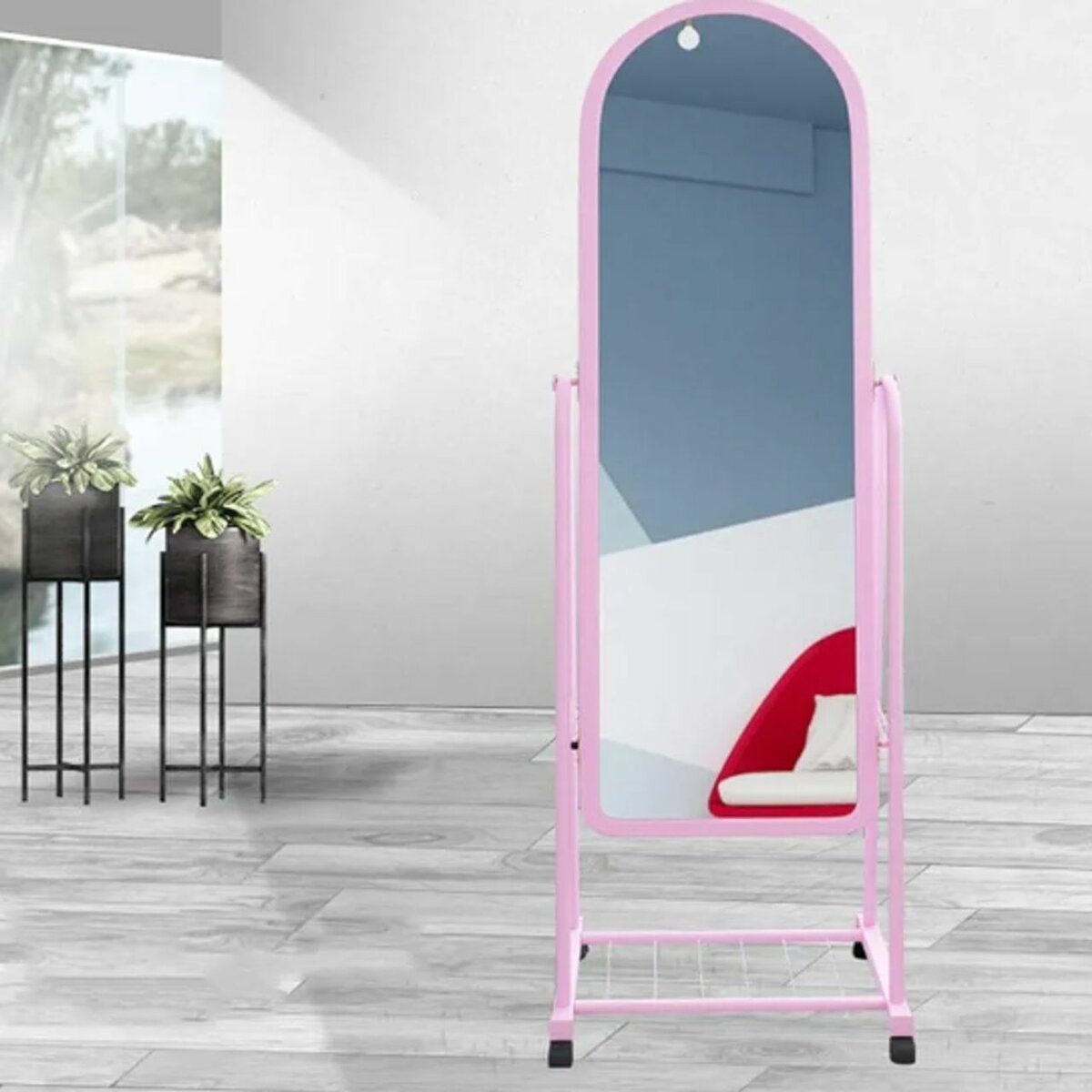 Dressing mirror with stand
