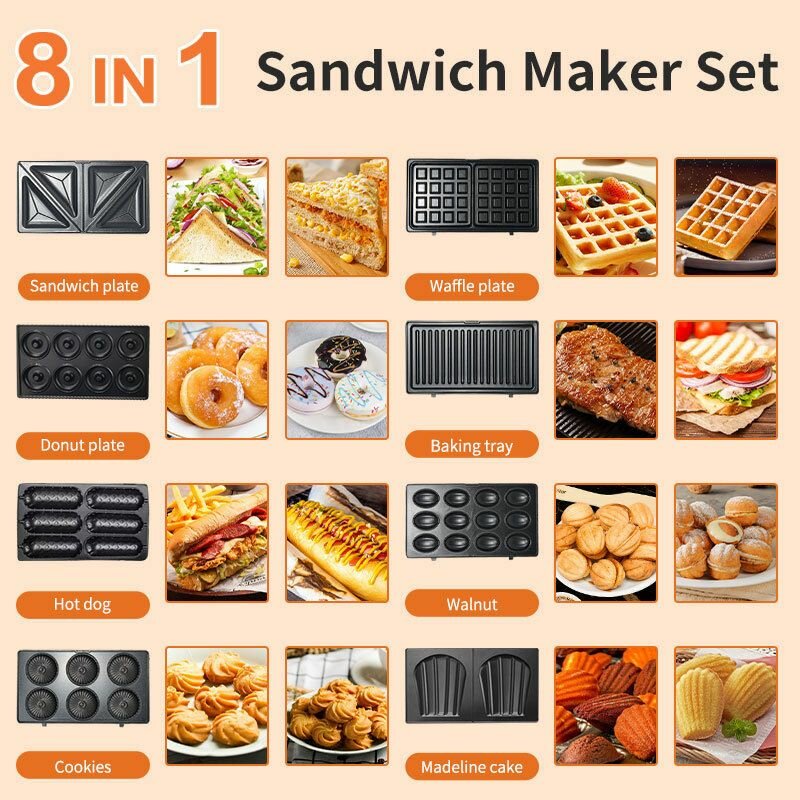 8 in 1 sandwich maker