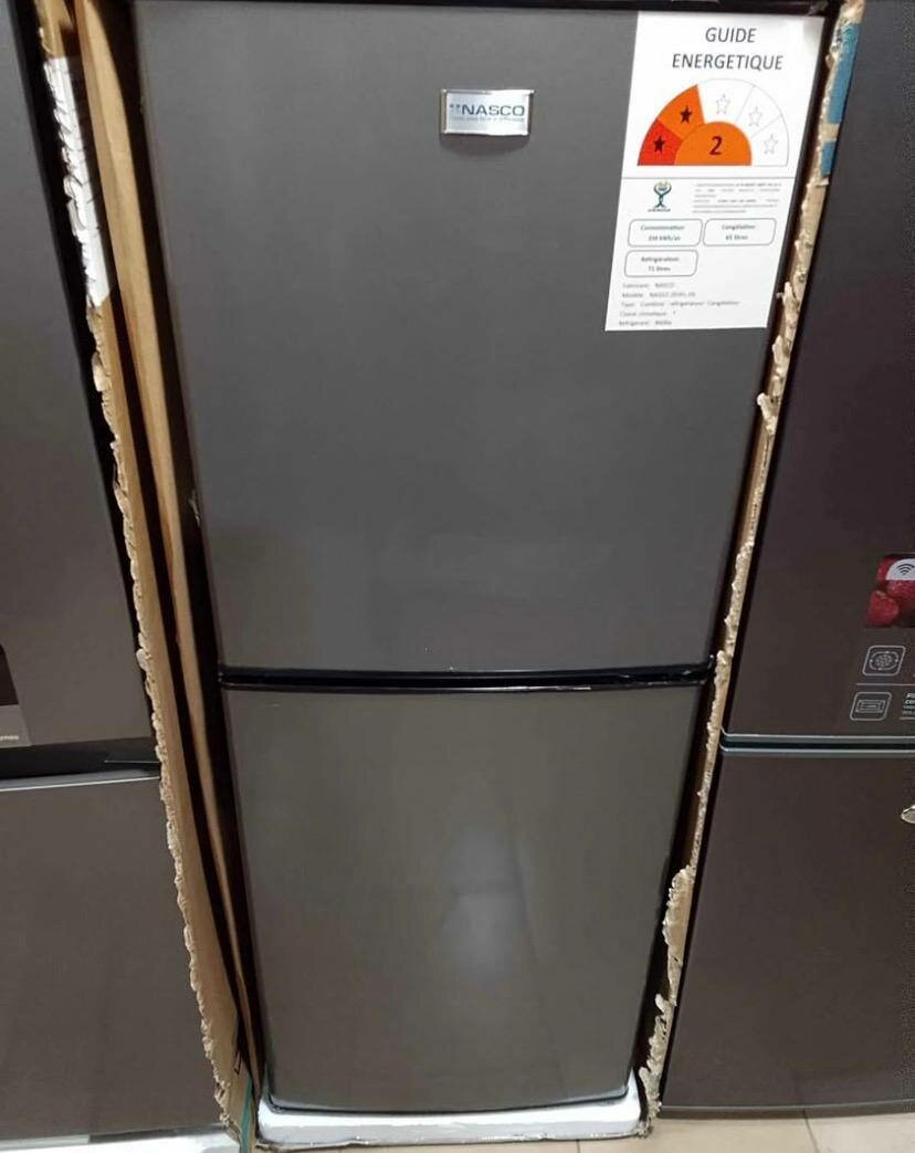 Réfrigérateur élégant gris 2 portes