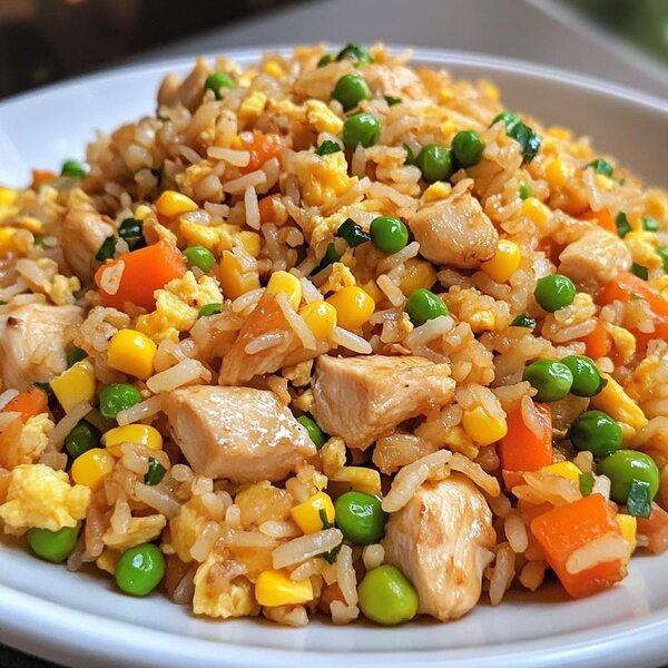 Riz Frit au Poulet Savoureux
