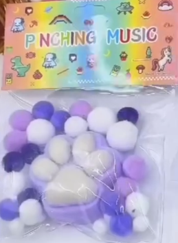 Антистресс таба сквиш лапка котика фиолетовый