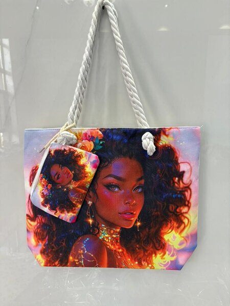 Stylish Illustrated Tote Bag Set