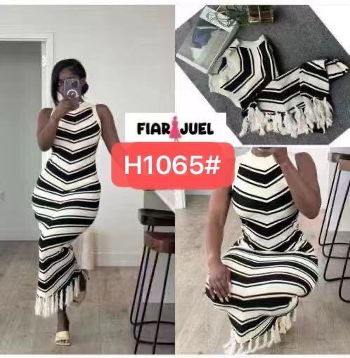 Robe Rayée Élégante Femme