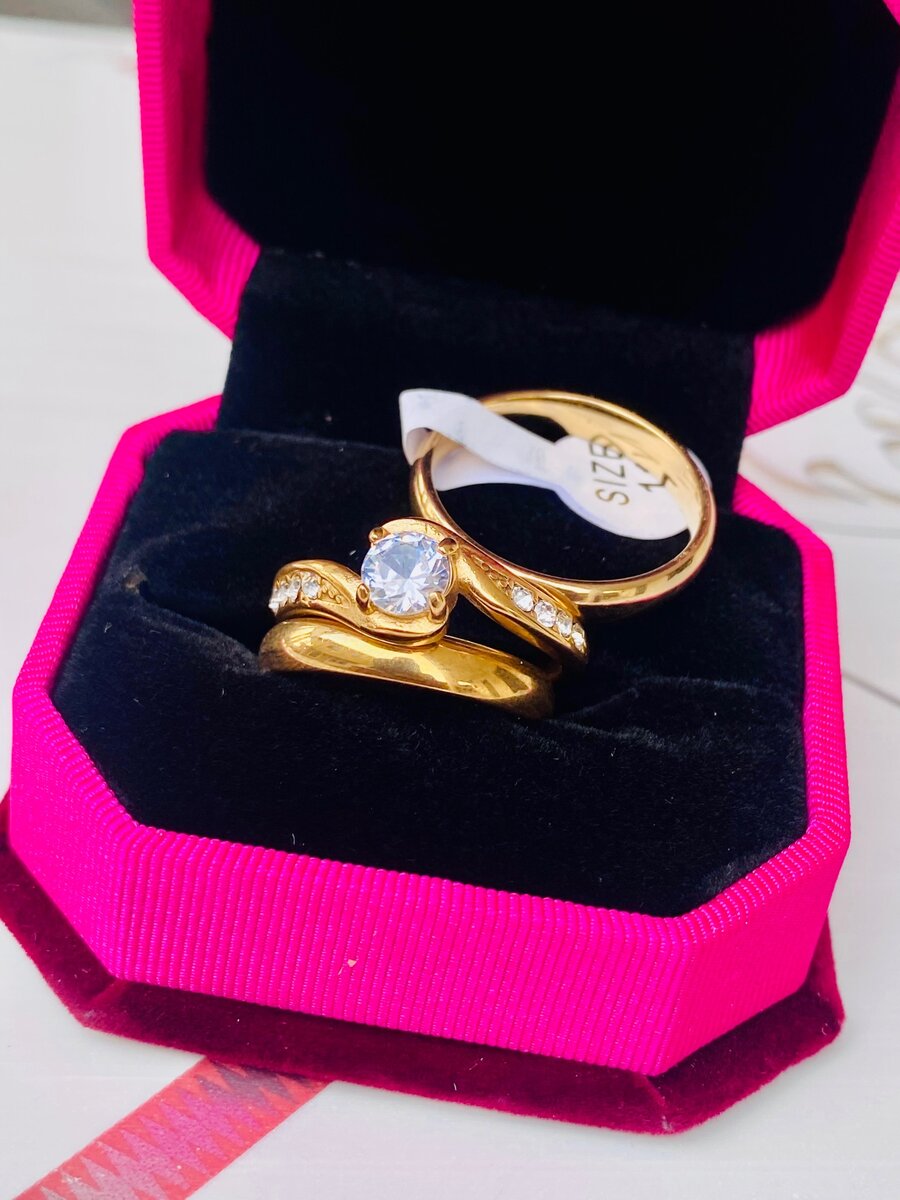 Non-fading three set wedding ring