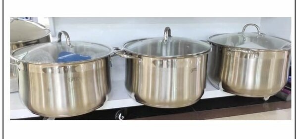 Stainless cookware 6pcs set Glass lid