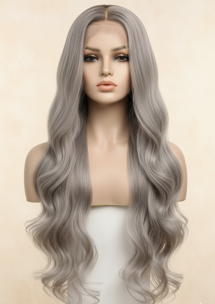 Perruque Blend hair grise