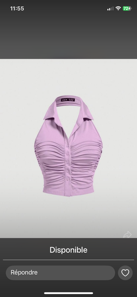 Top à col halter lilas