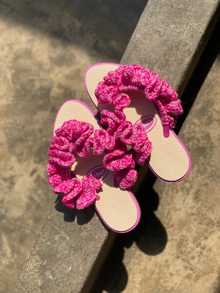 Tongs colorés en crochet